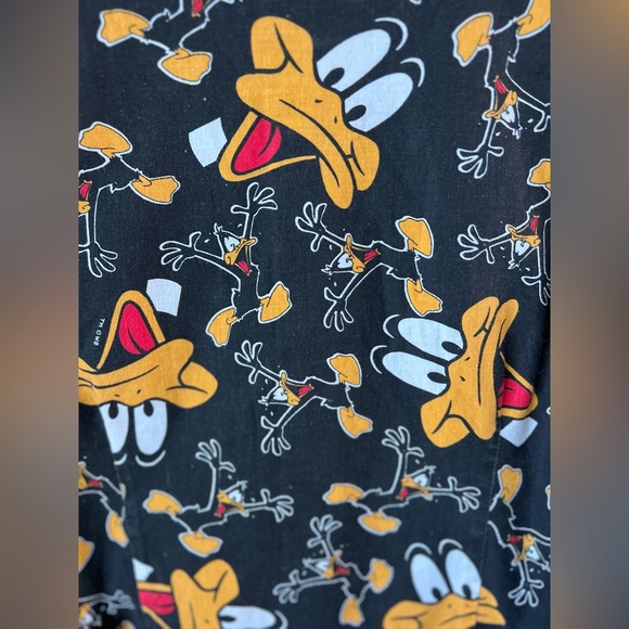 Vintage Daffy Duck Looney Tunes Button Vest Cartoon Print Black Red Graphic - Picture 4 of 11